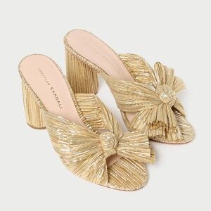 Loeffler Randall Gold Bow Mules